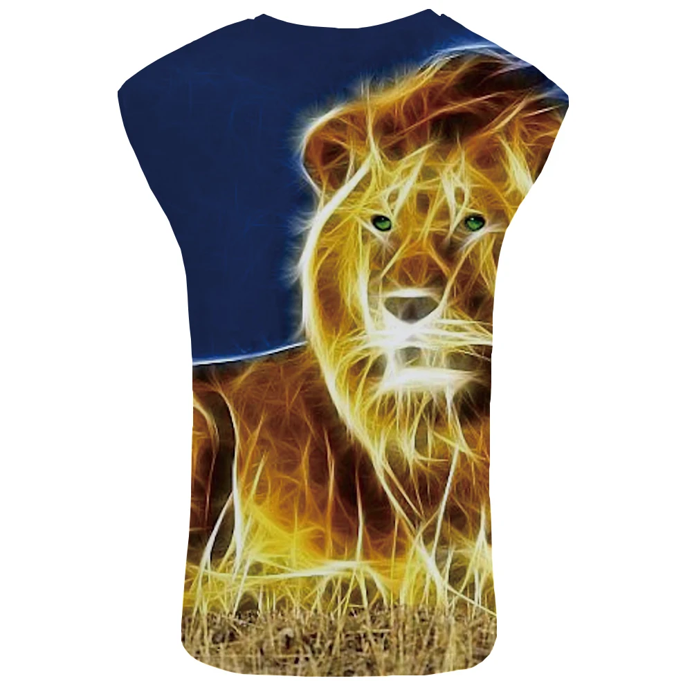 KYKU Lion майка для мужчин 3D s Бодибилдинг уличный жилет панк Singlet Stringer без рукавов