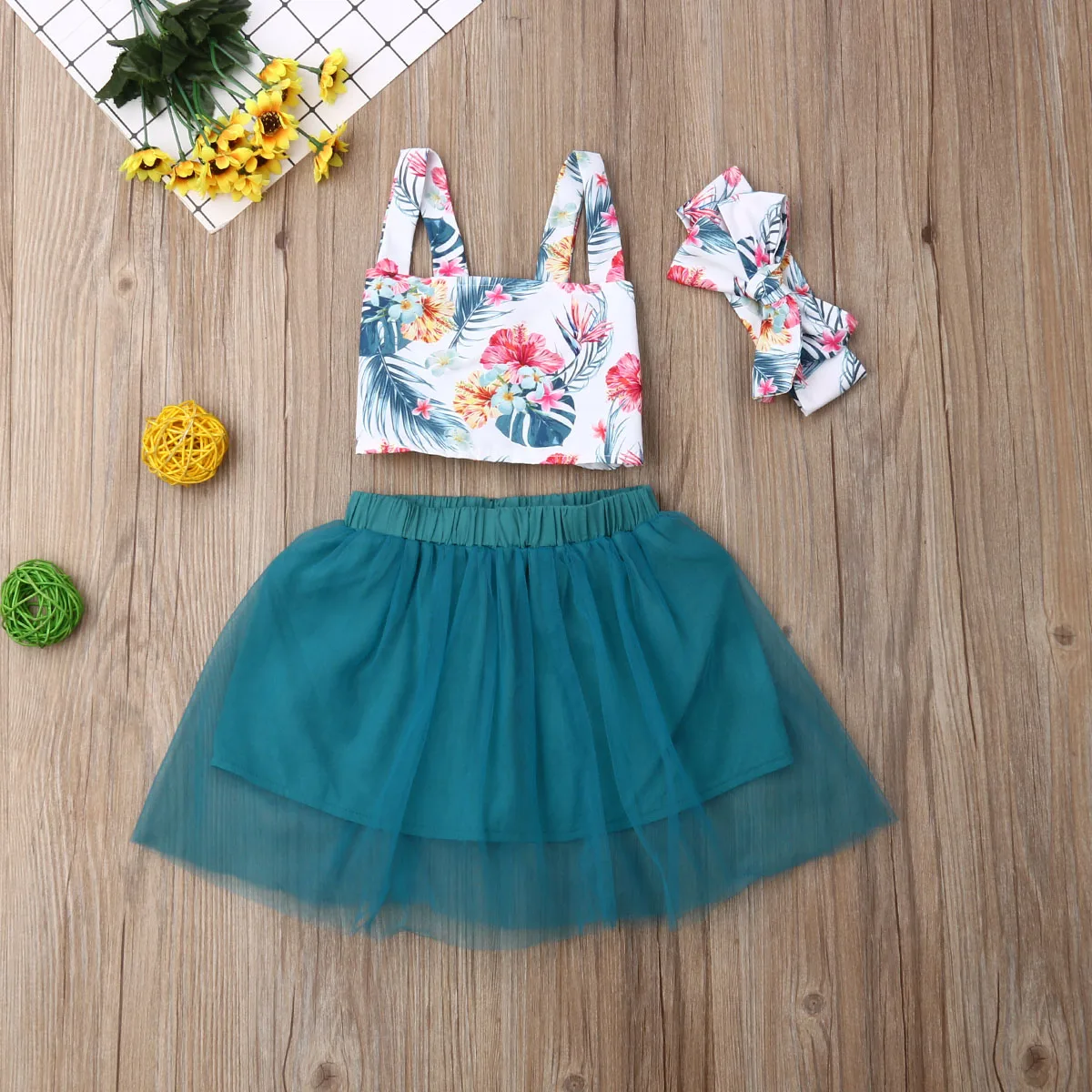 Комплекты одежды для маленьких девочек 3 предмета укороченный топ без рукавов с