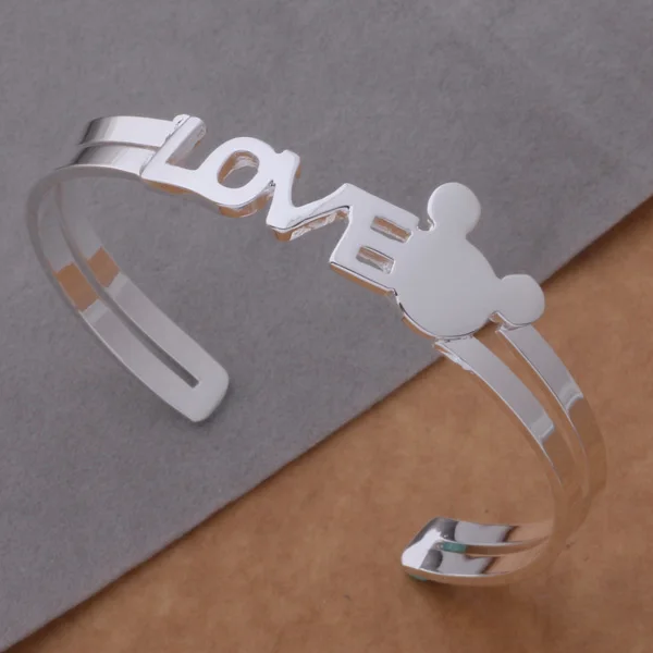 Оптовая продажа браслет серебряного цвета AB074 модные ювелирные украшения love micky