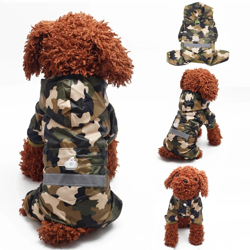 Дождевик для маленьких собак одежда водонепроницаемая дождевик с капюшоном