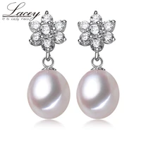 natural fashion pearl earrings silver 925 sterling earringscultured freshwater pearl earrings fine jewelry women birthday gift