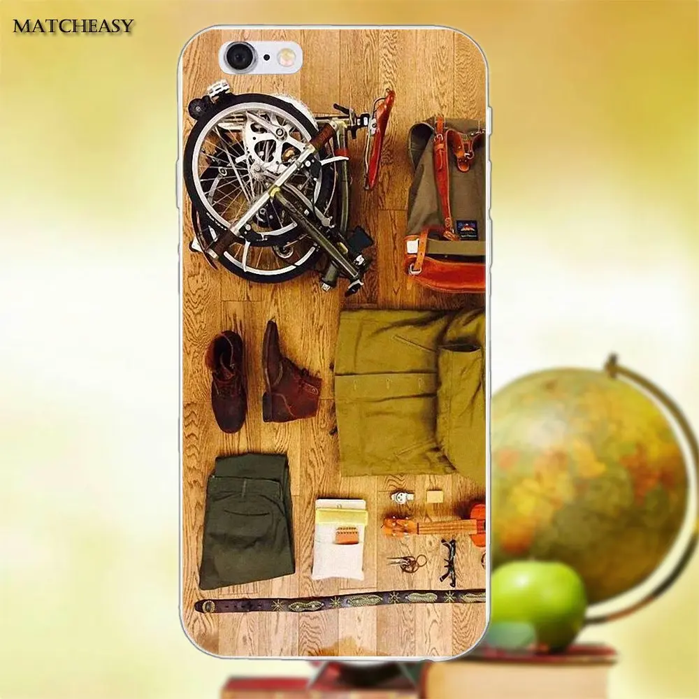 Складной велосипед Brompton для Apple iPhone X XS Max XR 4 4S 5 5C SE 6 6S 7 8 Plus мягкий силиконовый