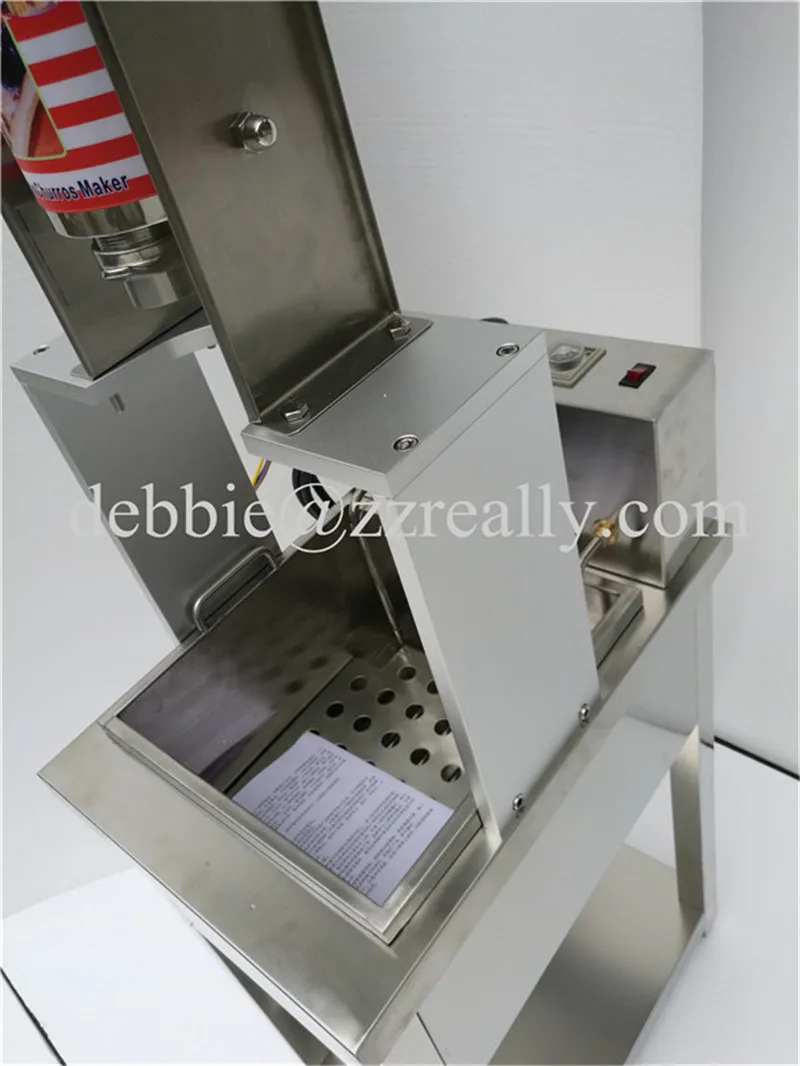 

Manual Spanish Churros Making Machine Capacity 3L Commercial Deluxe Stainless Steel 3L Churro Maker with 20L Electric Fryer