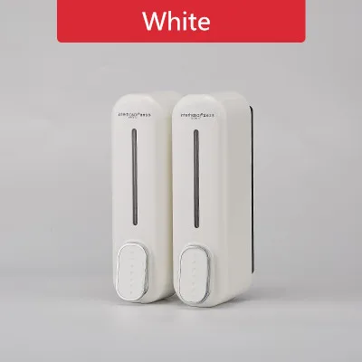 double head white Дозатор мыла настенный шампунь для гостиничной ванной комнаты лосьон для жидкого мыла диспенсер из нержавеющей стали 6 цветов дозатор мыла для рук - Цвет: double head white