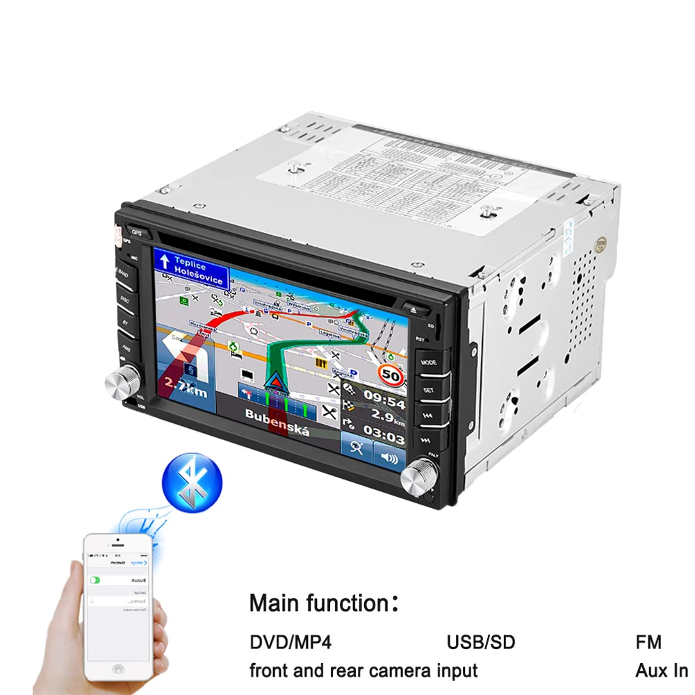 Podofo 2 Din автомагнитола стерео dvd-плеер Bluetooth 6," сенсорный экран MP4 FM/USB/SD/Aux 2din Автомагнитола Multimidia плеер стерео
