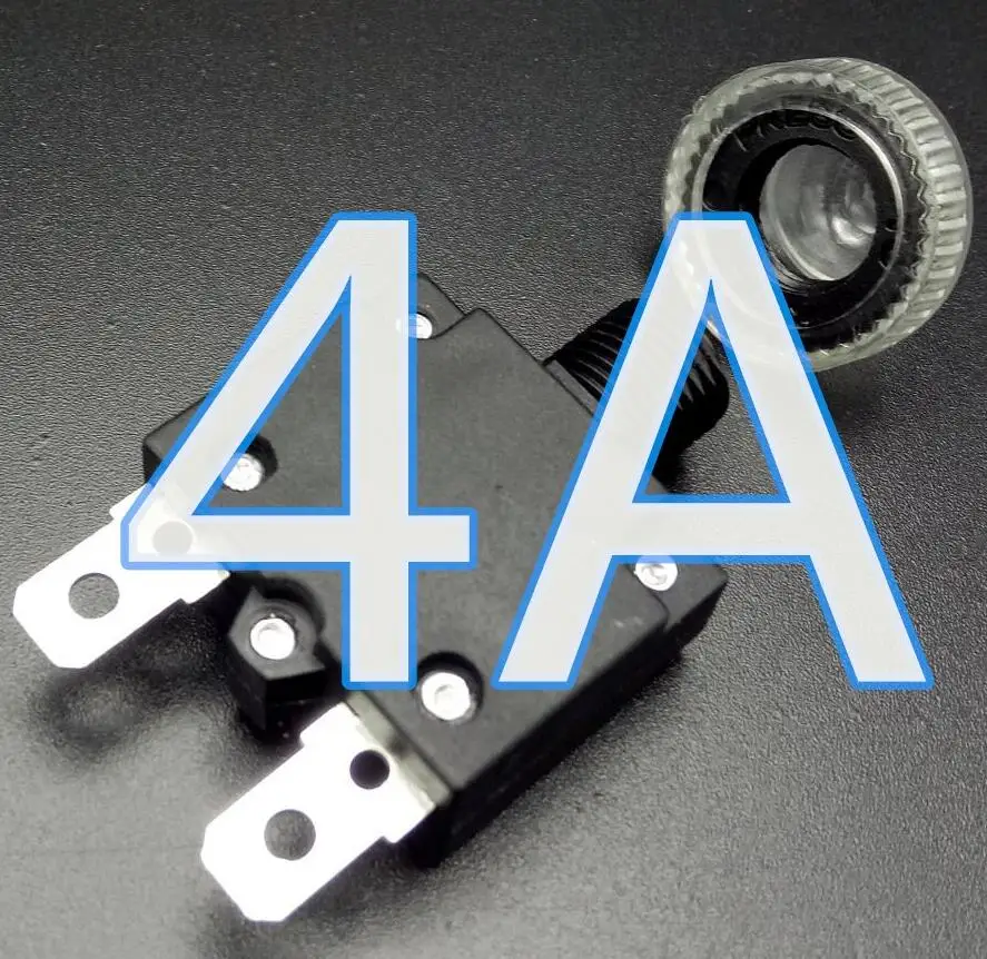4A Тепловой переключатель защита от перегрузки Кнопка 3A, 4A, 5A, 6A, 7A, 7.5A, 8A, 10A, 15A, 18A, 20A, 25A, 30A автоматический выключатель+ водонепроницаемая крышка - Цвет: 4A