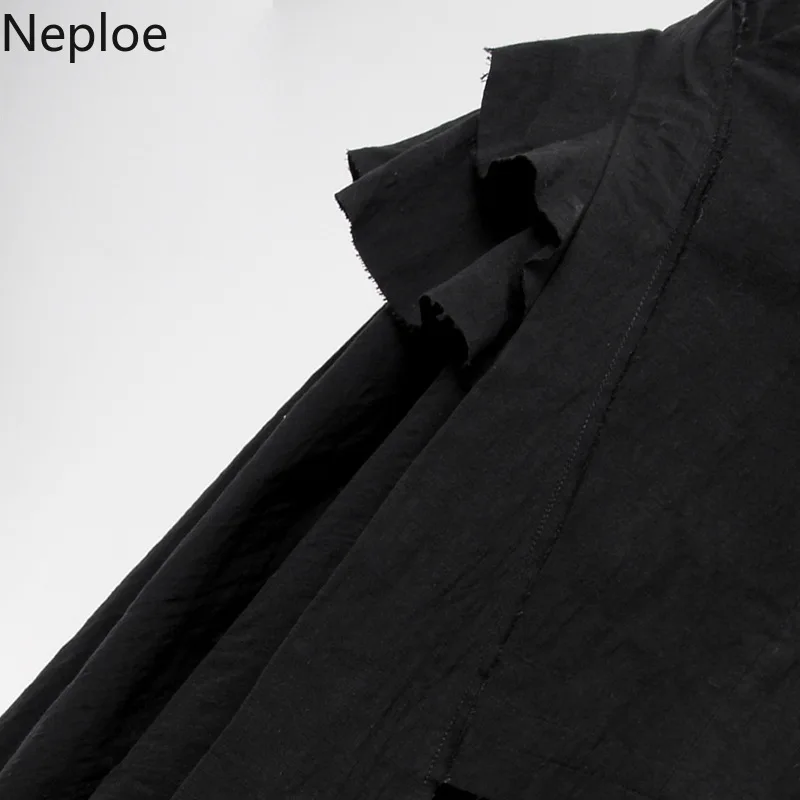 Neploe черный нерегулярные Длина Для женщин Летняя юбка Новое поступление Кнопка юбка Fly модные Высокая Талия Женский Jupe 44559