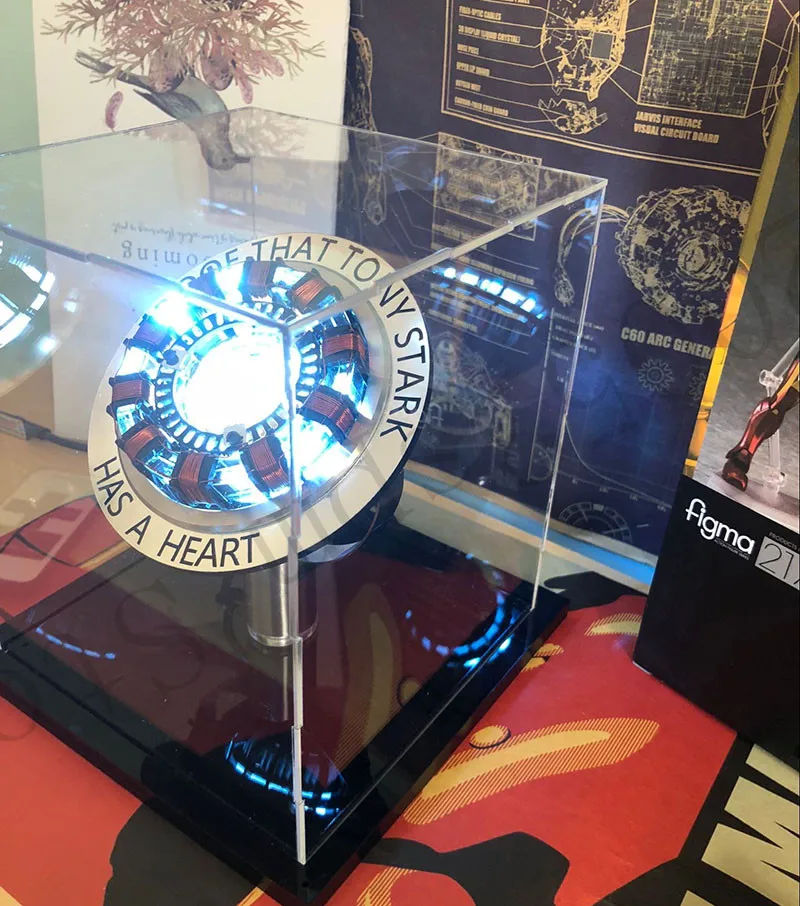 Iron Man Arc Reactor DIY Action Figure Toy With LED Light Iron Man Cosplay Mask Arc MK Iron Man DIY Model Assembled Lamp Toy