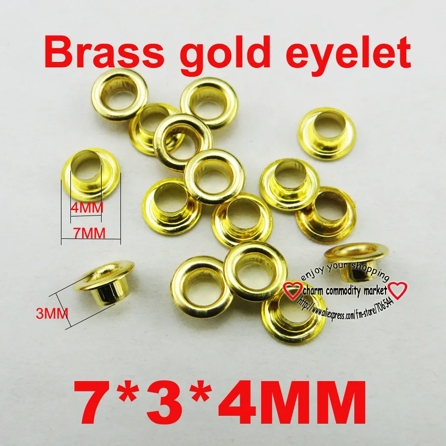 

200PCS 7*3*4MM brass gold EYELET button sewing clothes accessory buttons eyelets ME-030