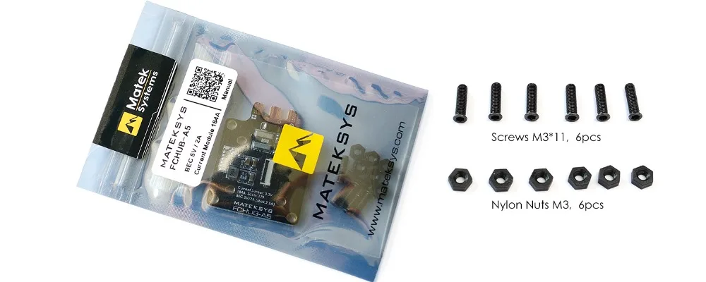 Matek Systems FCHUB A5 PDB Built-in 184A Current Sensor 5V 2A BEC 2-6S for RC Drone FPV Racing Multi Rotor | Игрушки и хобби