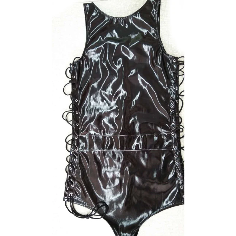 Мужские комбинезоны из искусственной кожи Wetlook однобортный комбинезон с