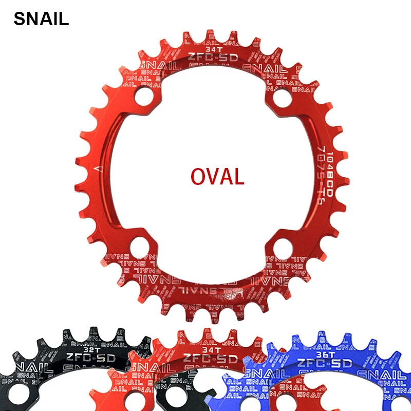 

Велосипедная шатуна для горного велосипеда SNAIL MTB Oval 104BCD 32T/34T/36T, сверхлегкая, из сплава, A7075