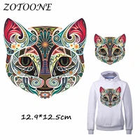 zotoone colorful mystic cat patch for clothing iron on garment heat transfer badges diy accessory t shirt deco applique patches