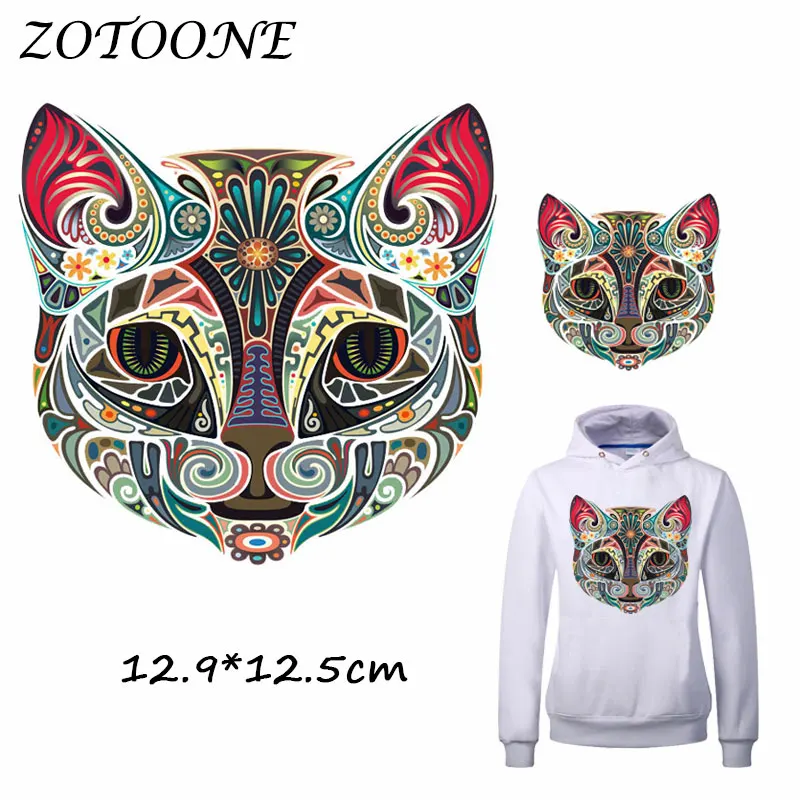Цветные нашивки ZOTOONE с изображением Мистик кота для одежды термотрансферные