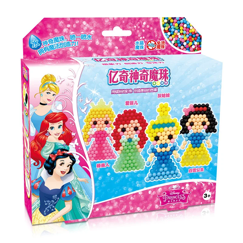 Disney Мультфильм Эльза DIY волшебная бусина Детская обучающая игрушка ручная работа bean вода липкая креативная живопись день рождения девочки мальчика подарок