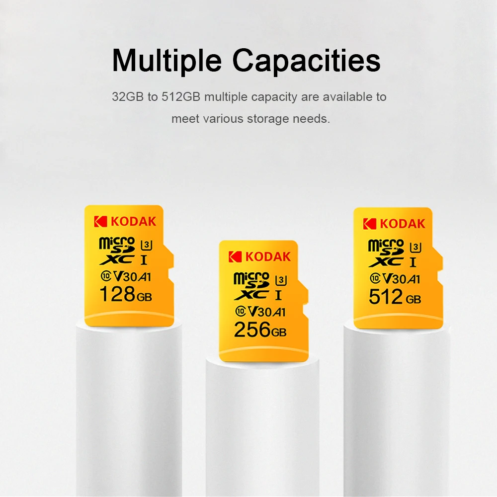 Kodak высокоскоростной Micro Sd 32 Гб 64 Гб 128 ГБ 256 ГБ TF/SD класс 10 U3 4K карта памяти Micro sd 512 ГБ Mecard Micro Sd карта