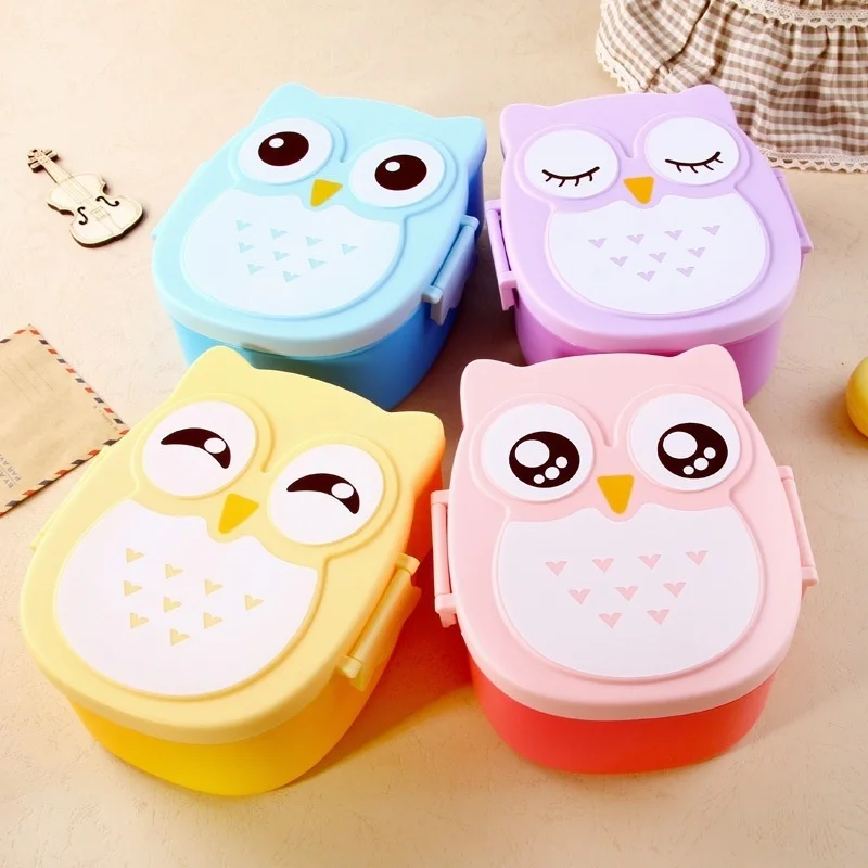 Hoomall 900 мл Коробка для хранения кемпинга и пикника милая сова студенческий Ланч