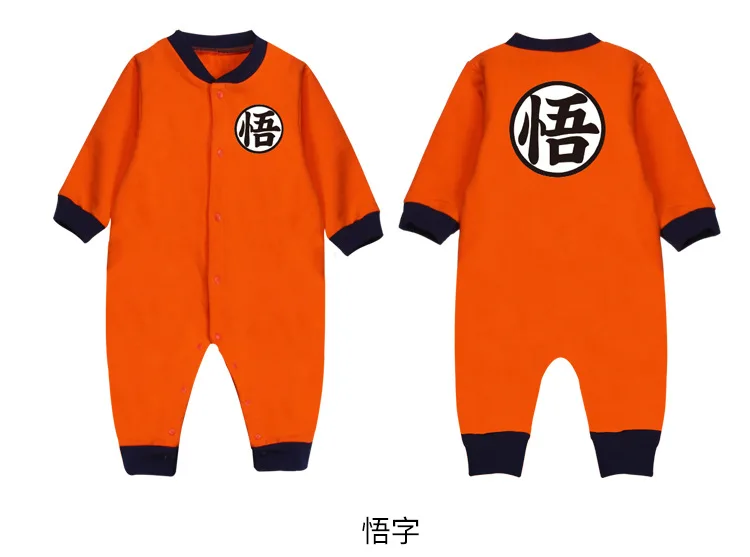 Dragon Ball зима утолщенной хлопка для маленьких мальчиков девочек младенцев Комбинезон малолетнего сына костюм Гоку комбинезоны пижамы Костюмы SA2100