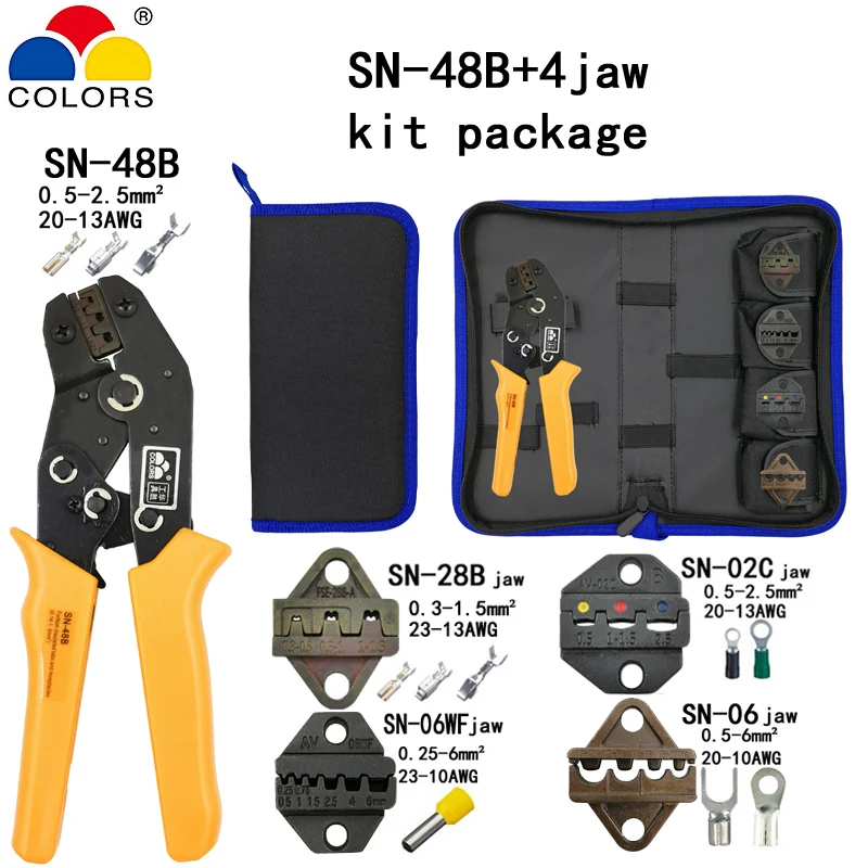SN-2549 SN-48B обжимные плоскогубцы 4 Челюсти комплект для TAB 2,8 4,8/C3 XH2.54 3,96 2510/трубки/изоляции терминалы электрические Зажимные инструменты