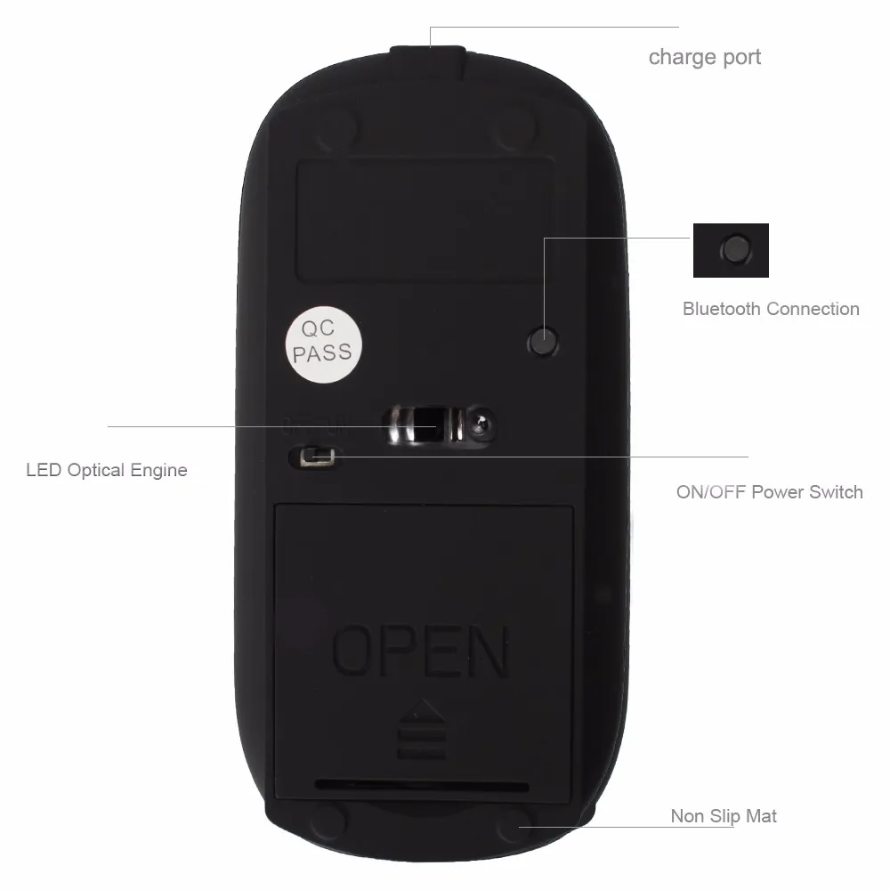 Беспроводная мышь uhru, перезаряжаемая, USB, Bluetooth, 3,0, бесшумная, бесшумная, оптическая мышь с 1200 dpi, для ПК, ноутбука, аксессуары