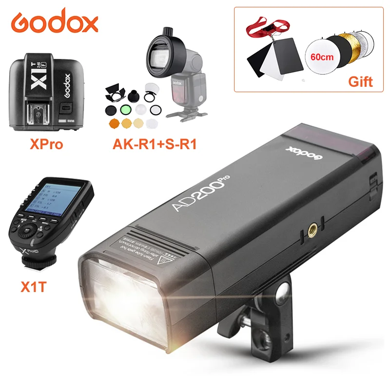 Внешняя вспышка Godox AD200pro 200Ws TTL 2 4G HSS 1/8000s|Фотовспышки| |