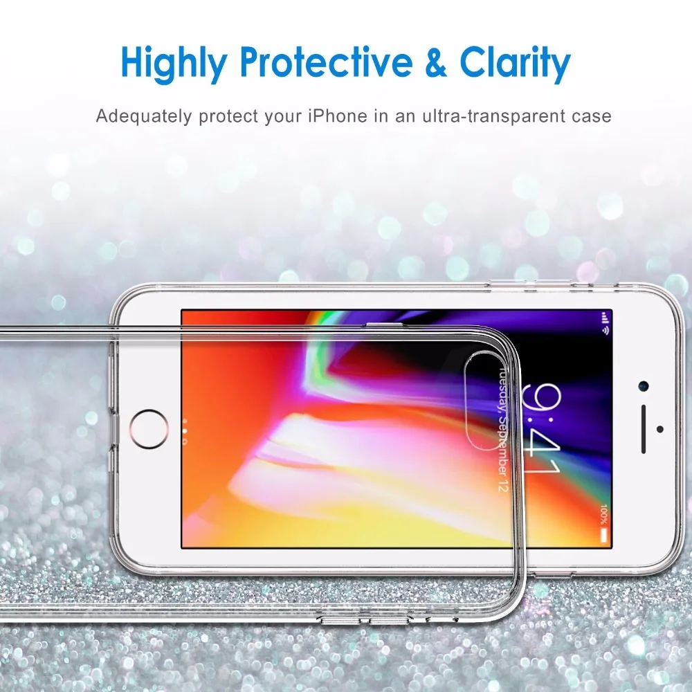 Чехол для iPhone 8 Plus Roybens Прочный гибкий мягкий прозрачный силиконовый чехол Apple 7