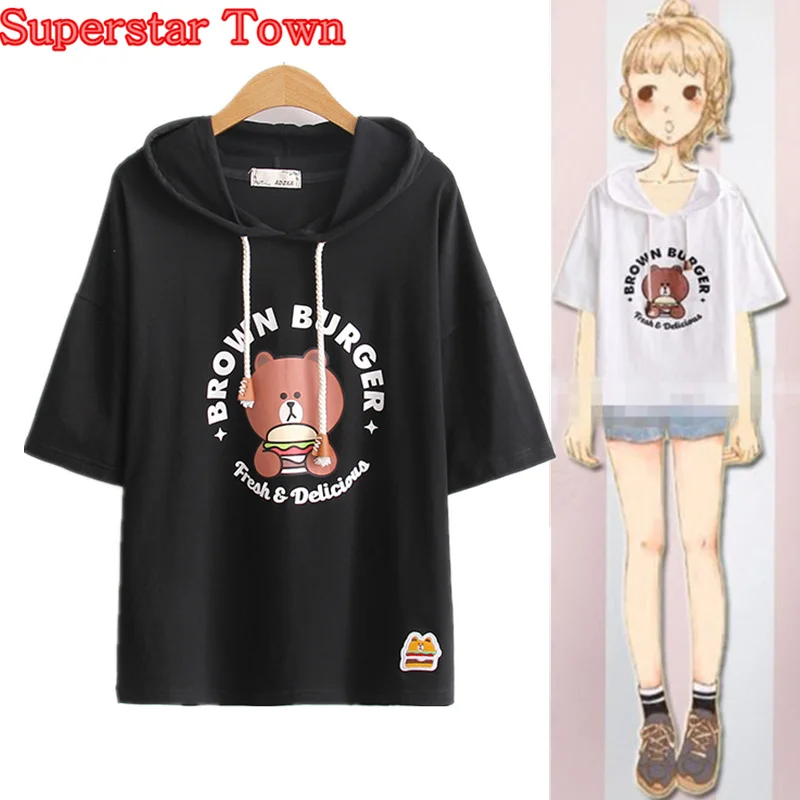 женские футболки Толстовка Футболка Harajuku Женщины Лето Женский Топы Тройник Мори