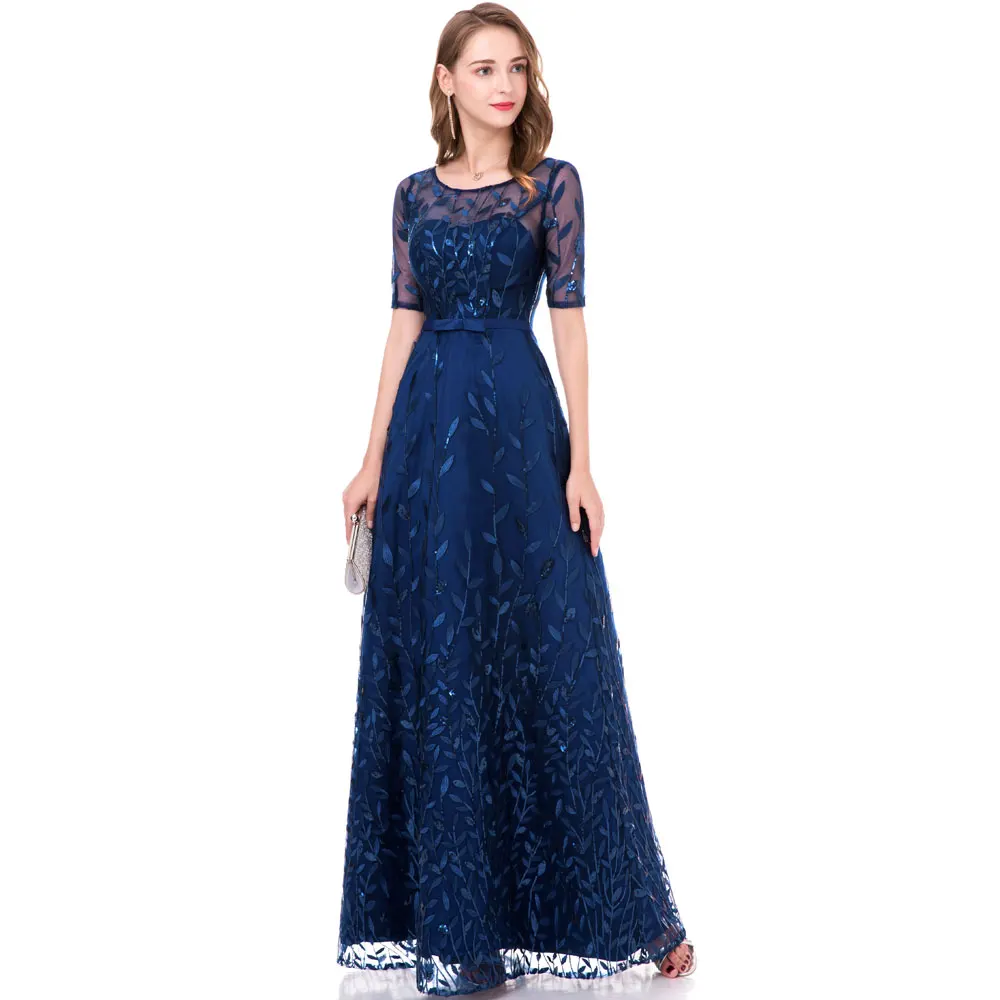 Детское маятниковое Голубое Кружевное длинное вечернее платье для невесты