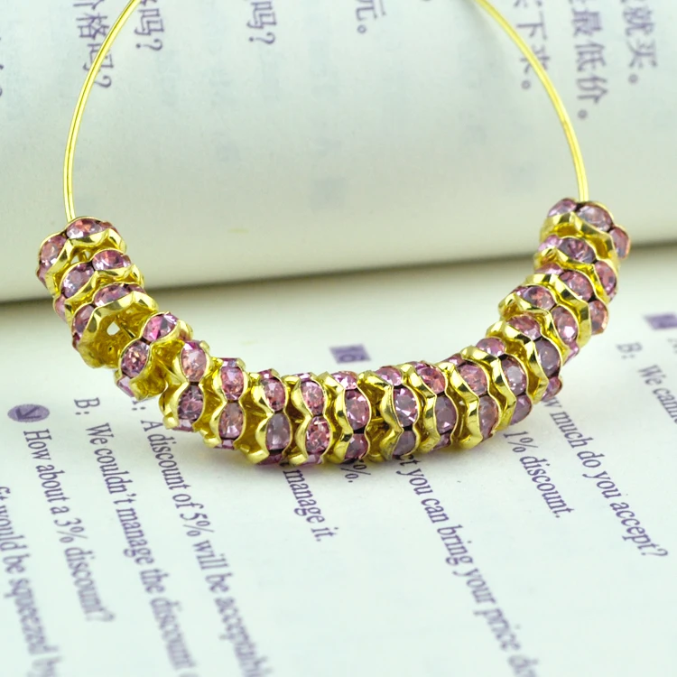 500 шт. качества 3aaa кристалл бусины прокладка металлические золотой тон горный