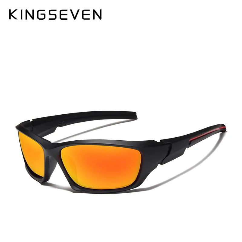 C04 GoldRed KINGSEVEN бренд мужские поляризованные солнцезащитные очки TR90 рамка ночного видения Зеркальные Солнцезащитные очки мужские очки lunette de soleil - Цвет линз: C04 GoldRed