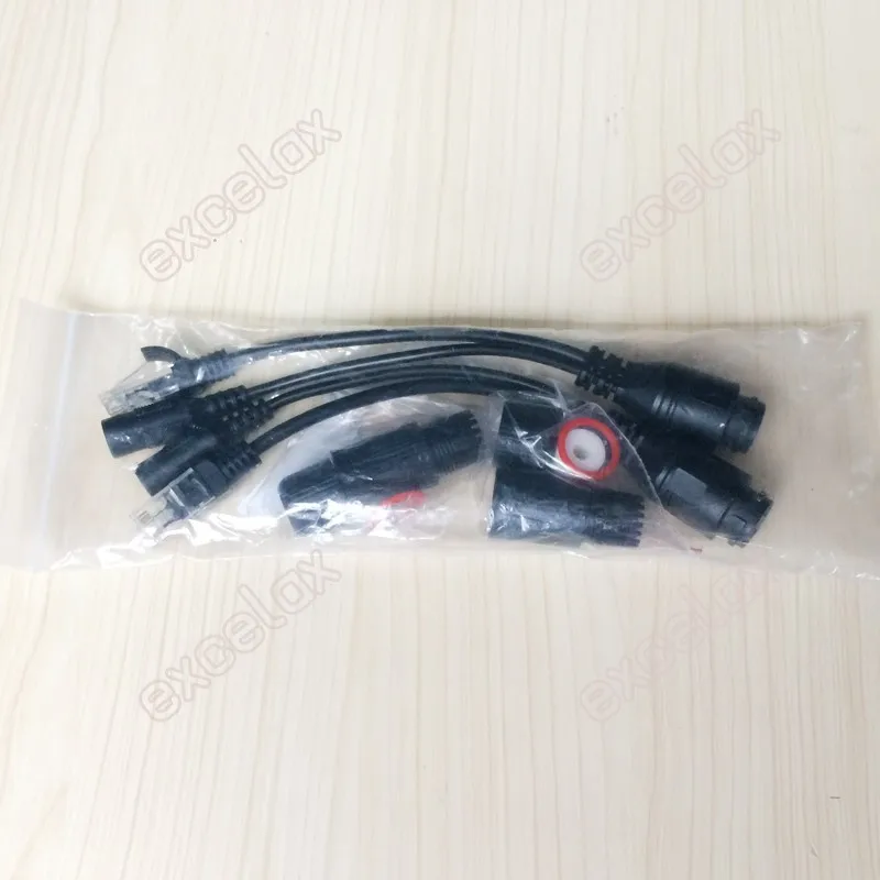 RJ45 PoE инжектор женский DC12V Входной разъем питания через Ethernet Открытый водонепроницаемый Кабель-адаптер для сети IP камера