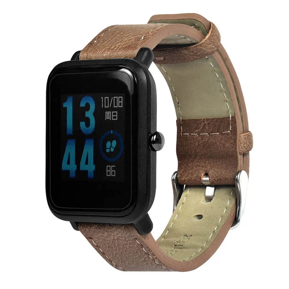 Стильный кожаный ремешок на запястье для Amazfit сменный Браслет в стиле ретро Xiaomi