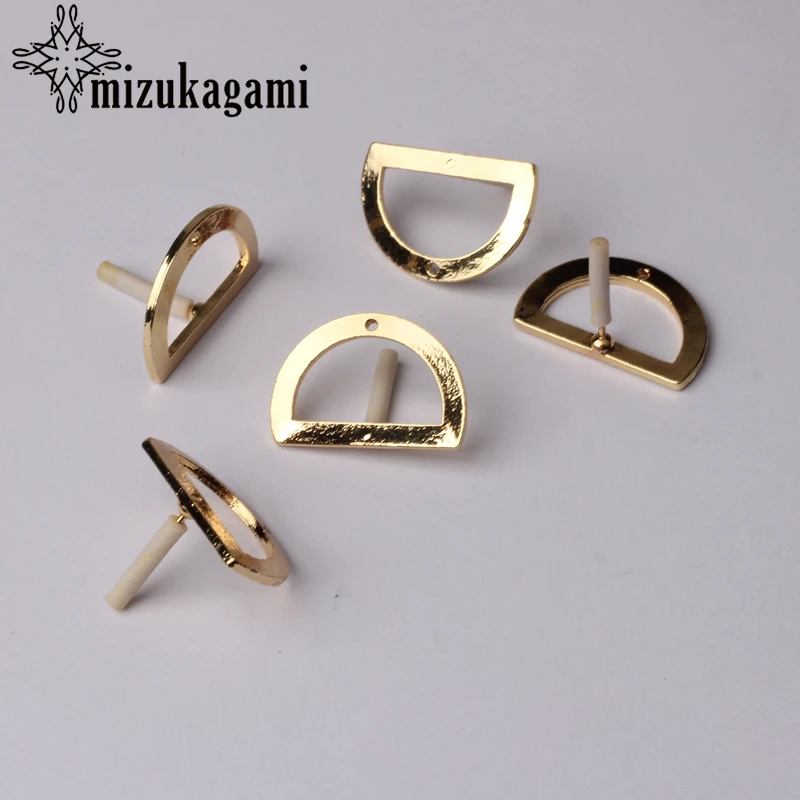 

Zinc Alloy Golden Hollow Semicircle Geometric Earrings Base Connectors 6pcs/lot For DIY Drop Earrings Jewelry Making Accessories