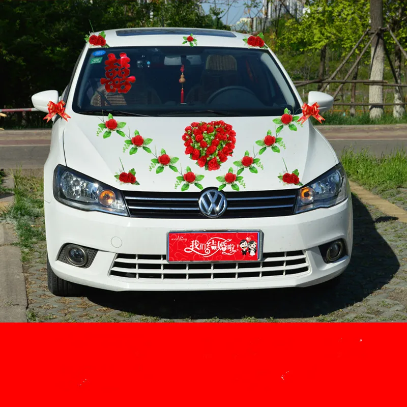 Свадебное украшение автомобиля цветы автомобиль корейский Моделирование Цветок