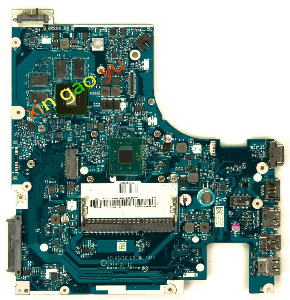 

Laptop Mainboard ACLU9/ACLU0 NM-A311 For Lenovo Ideapad G50-30 Laptop with N3540 CPU 820M 1GB GPU FRU 5B20G91619