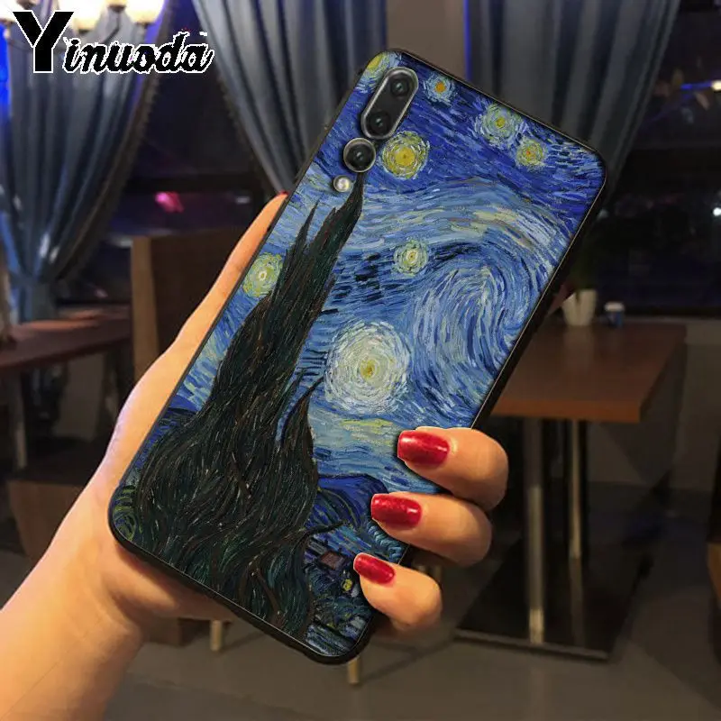 Yinuoda Ван Гог Картина маслом умный чехол черный мягкий для телефона huawei p20 pro p20lite