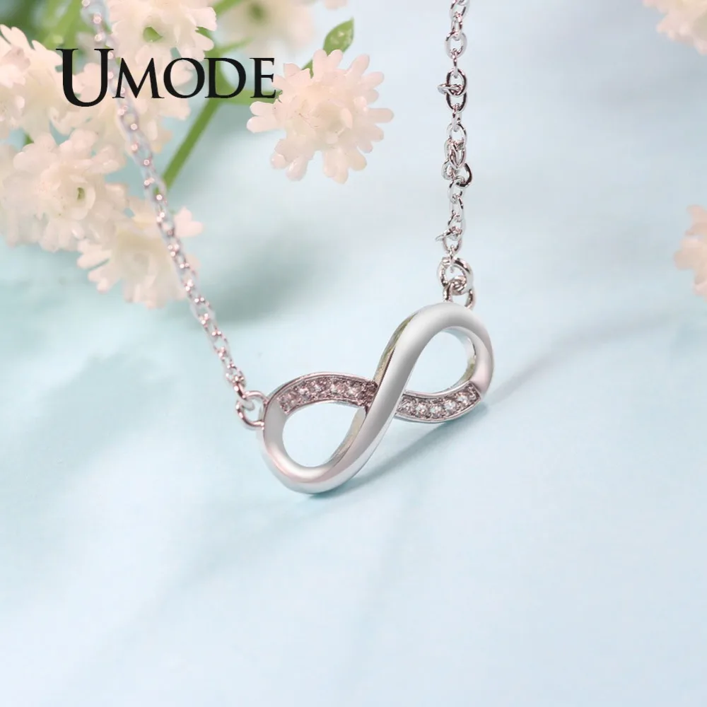 UMODE длинное цифровое ожерелье с буквами для женщин, цепочка с кубическим цирконием, детские ювелирные изделия, bisuteria mujer collier femme UN0307B