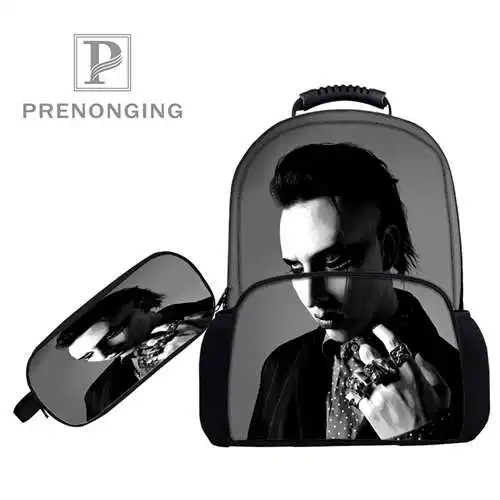 17 дюймовые рюкзаки Мэрилин Мэнсон сумки для ручек с 3D принтом школьные женские и