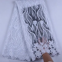 pure white african lace fabrics 2019 high quality lace nigerian tulle lace fabric bride milk silk french net lace fabric y1535