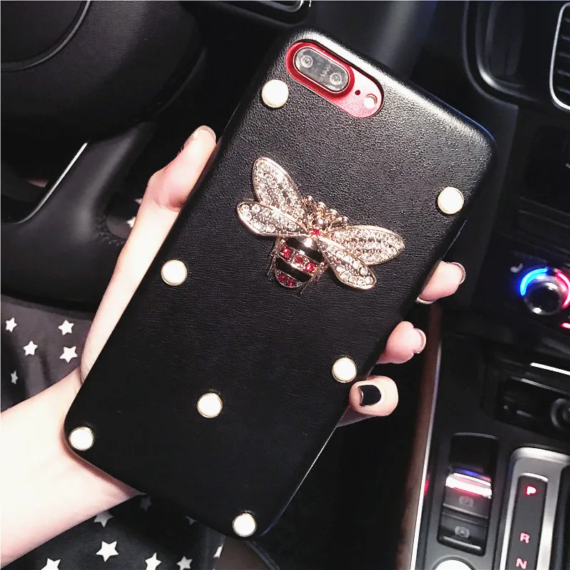 Роскошный модный красивый чехол для телефона с жемчугом и стразами Honeybee iphone XS Max XR