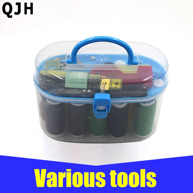 Exclusive Weaving Tools Portable Sewing Kits Plastic Scissors Tape Pins tool Set Threads Buttons Scissor Knitting Craft Case | Дом и сад