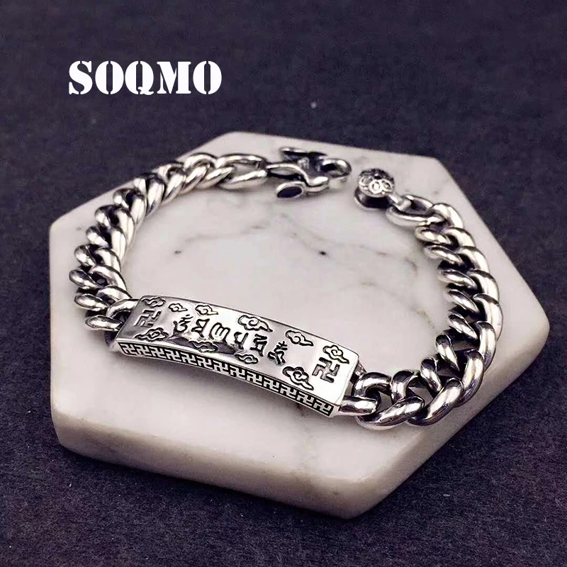 Мужской и женский браслет SOQMO из стерлингового серебра 100% пробы в этническом