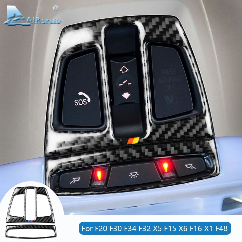 

Airspeed для BMW F20 F30 F34 F32 X5 F15 X6 F16 X1 F48, аксессуары из углеродного волокна, внутренняя отделка, светильник для чтения, рамка, наклейки