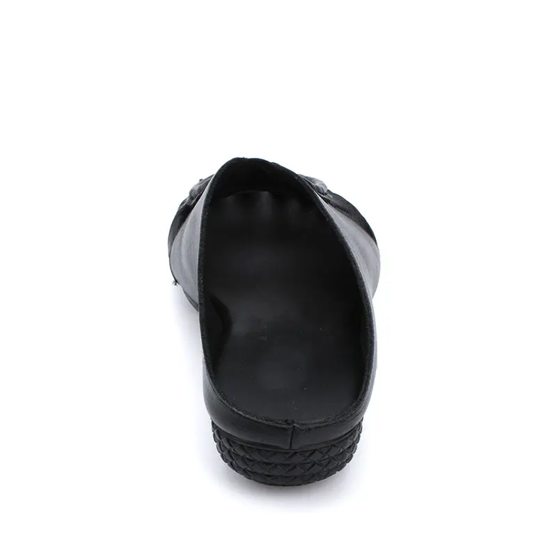 Xiuteng/Новинка Тапочки из натуральной кожи для женщин Прошитые шлепанцы Оксфорды