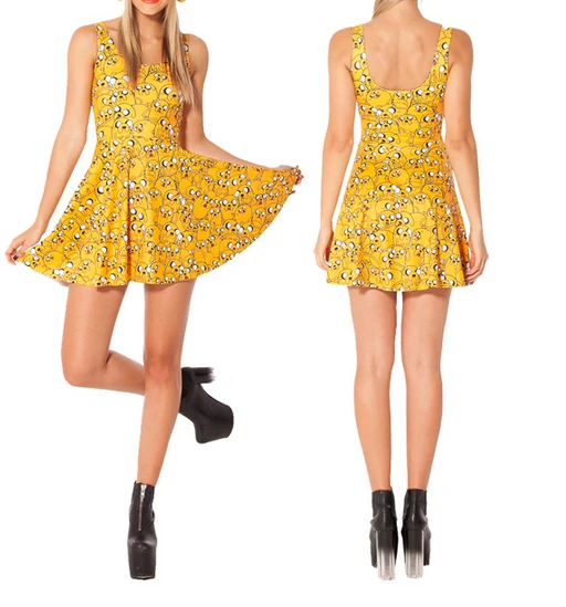 2015 Новое Сексуальное Женское Платье с героями мультфильмов платье для