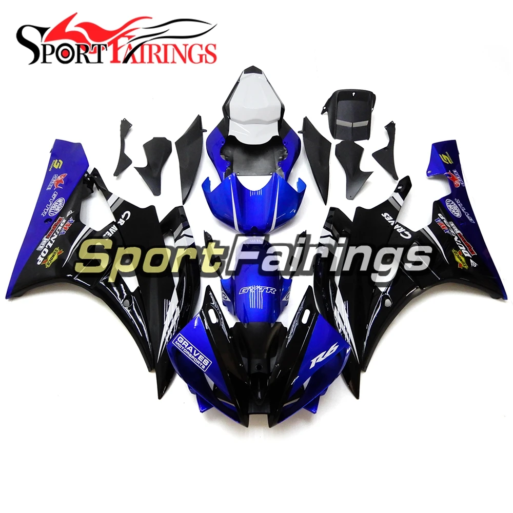 

Blue Black Injection Fairings For Yamaha YZF600 R6 06 07 2006 2007 Plastics ABS Motorcycle Full Fairing Kit Bodywork Frames New