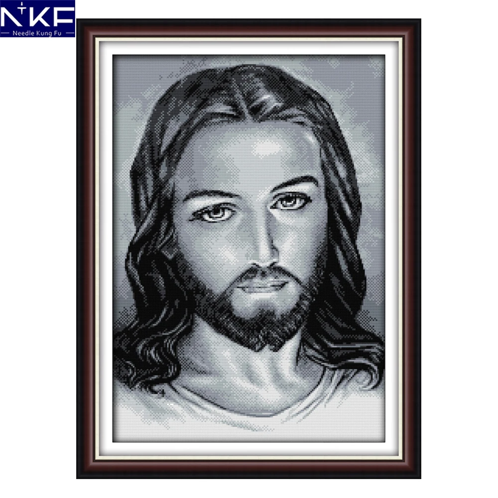NKF Jesus религиозная вышивка крестиком рождественские чулки украшения образцов