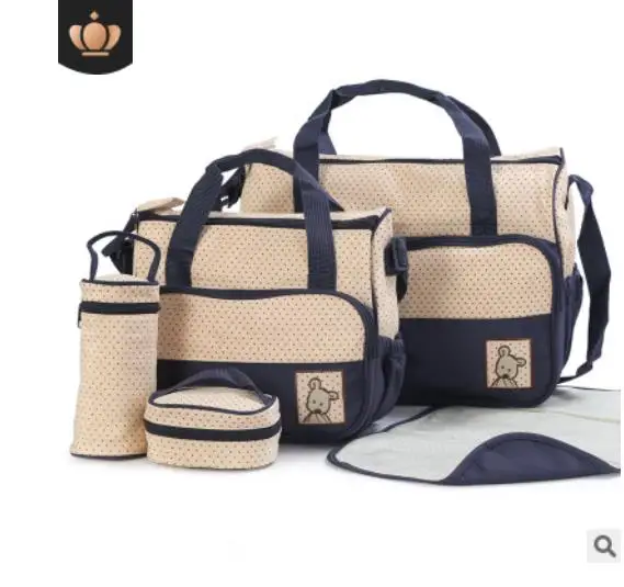 navy 5 шт., детские сумки для мамы, органайзер, Детская сумка, дорожный рюкзак, большая вместительность, для мам, коляска, для мам, сумки для подгузников, наборы, сумка для подгузников - Цвет: navy