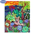 5d алмазная живопись Kufwkey, вышивка крестиком, ирисы, абстрактный волк, цветок, квадратная Алмазная вышивка, мозаика, украшение для дома