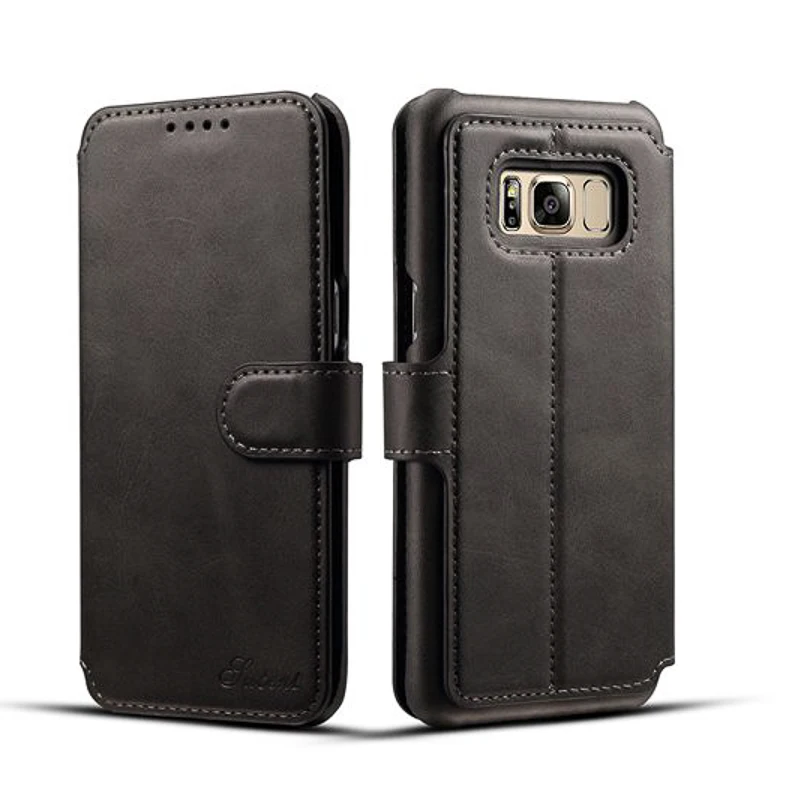 For Samsung S8 Plus Case PU Oil Wax Retro Texture Leather Flip Wallet Cover Multifunctional Phone Bags | Мобильные телефоны и